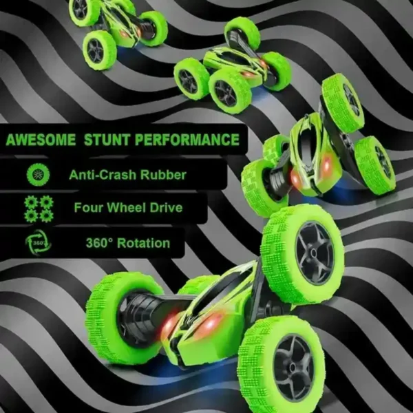 ''Roll Over''Double Slide Flip 360° Rotated Big Wheeler RC Stunt Racing Car for Kids - Image 2