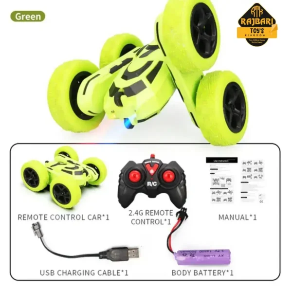 ''Roll Over''Double Slide Flip 360° Rotated Big Wheeler RC Stunt Racing Car for Kids - Image 5