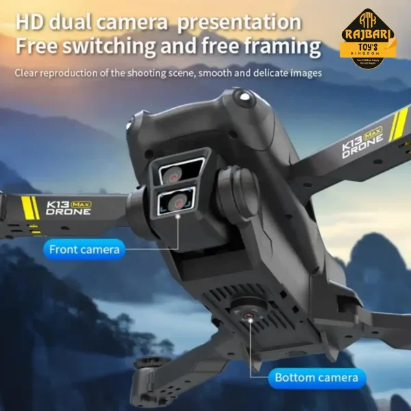 K13 MAX Rc Wireless Drone Professional With 1080P Wide Angle Dual HD Camera Foldable Quadcopter Aerial Photography - Image 3