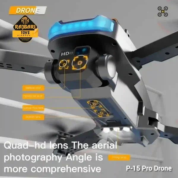 P15 Pro Rc Wireless Drone Professinal With 1080P Wide Angle Dual HD Camera Foldable Quadcopter Aerial Photography - Image 2